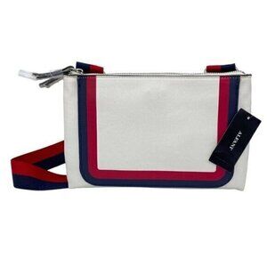 Alfani Miahh Web Strap Womens Crossbody Bag Double Zip Purse